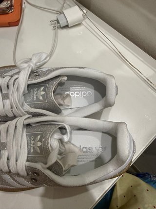 Adidas Samba Plata y Blanco Brillante