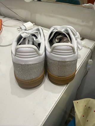 Adidas Samba Plata y Blanco Brillante