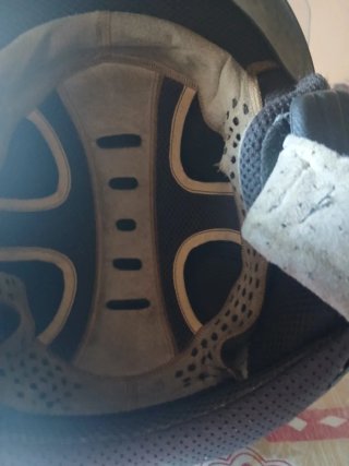 Casco de moto gris Helix