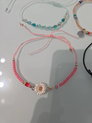 Lote 6 pulseras abalorios y dijes