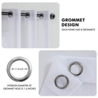 Set di 2 tende a 4 pannelli bianche e trasparenti. Ideali per aggiungere luce ed eleganza.