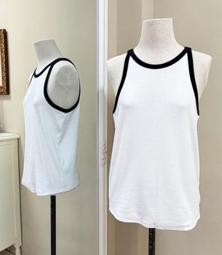 Pack 2 Camisetas Mango Blancas Ribete Negro
