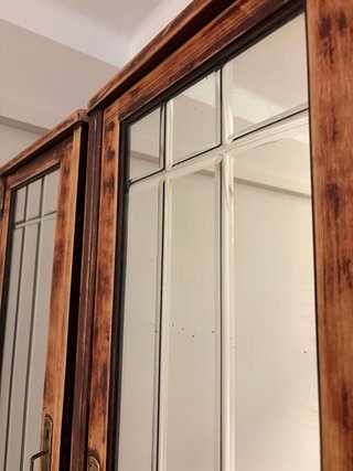 Armario Rústico Vintage Madera y Cristal