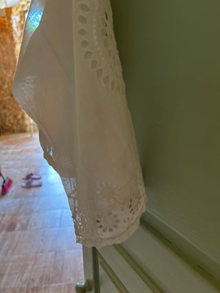 Blusa Vintage Bordada Blanca Talla XS