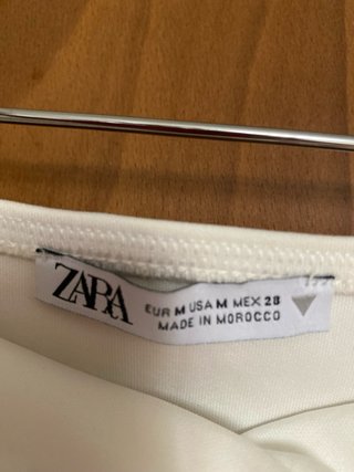 Top Zara blanco fruncido