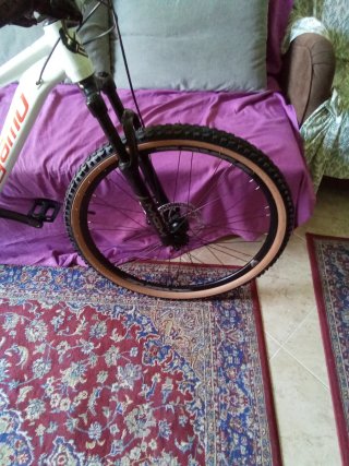 Bicicleta de montaña blanca para carreras