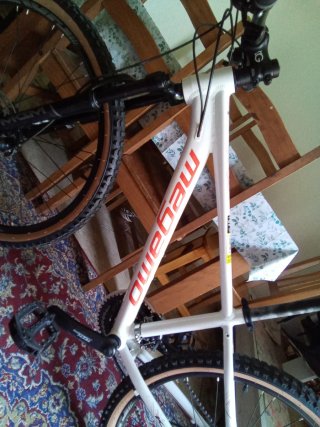 Bicicleta de montaña blanca para carreras