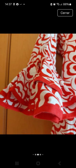 Traje de flamenca rojo y blanco