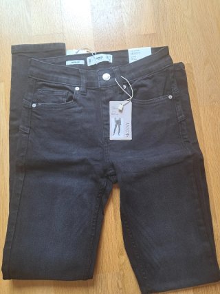 Mango Skinny Jeans Negros Talla XXS