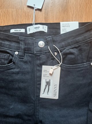 Mango Skinny Jeans Negros Talla XXS