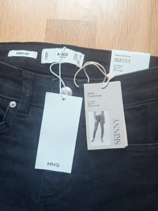 Mango Skinny Jeans Negros Talla XXS