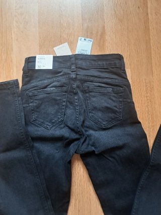 Mango Skinny Jeans Negros Talla XXS
