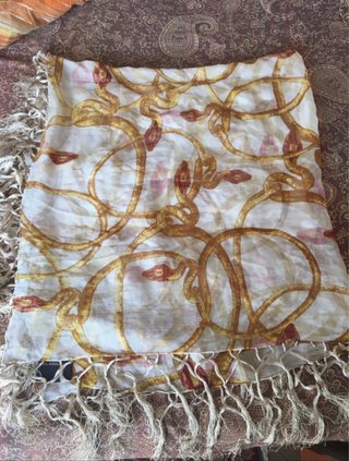 Scialle Class Cavalli Seta Oro Rosso