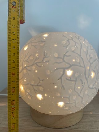 Lampada diffusore oli essenziali ceramica e legno