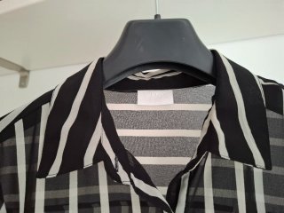 Camisa transparente rayas blanco y negro