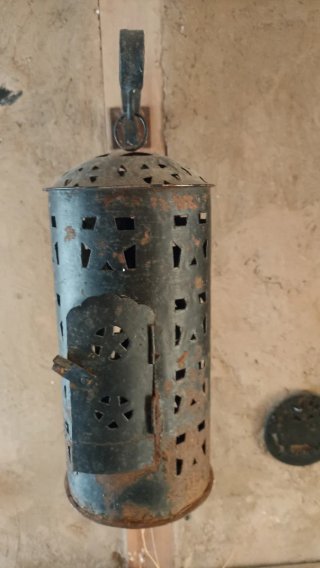 Pareja Faroles Antiguos Metálicos Rústicos 30 cm