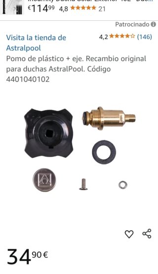 Pomo ducha AstralPool 4401040102