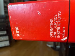 Carpeta Manual Técnico Revox A810 Original Studer