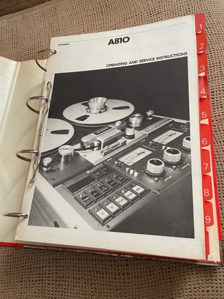 Carpeta Manual Técnico Revox A810 Original Studer