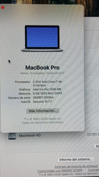 MacBook Pro 15 2013 Plata