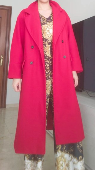 Abrigo oversize rojo Stradivarius Talla S