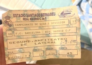 Entrada Real Madrid vs FC Barcelona 1988