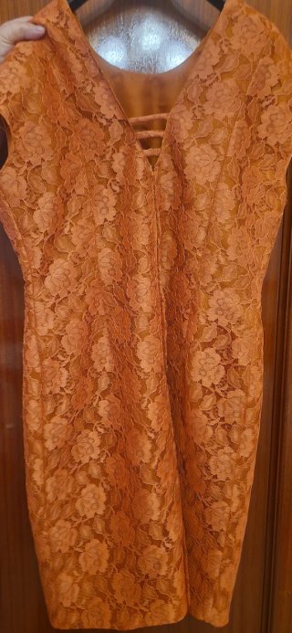 Vestido encaje naranja