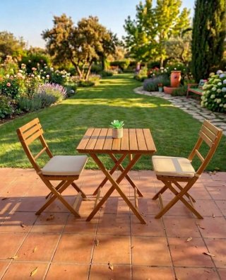 Conjunto Jarzín/Terraza de Madera
