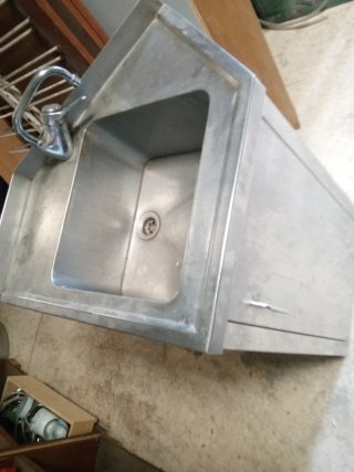 Fregadero industrial inoxidable con mueble