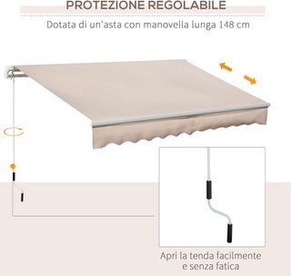 Tenda da Sole 3x2 m con Braccio Avvolgibile, Tenda