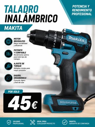 OFERTA Taladro atornillador Inalámbrico Makita 18V