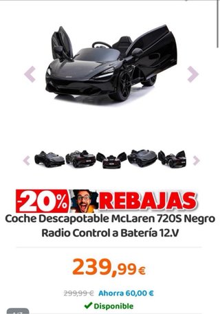 Coche Batería McLaren Niño Grande