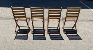 Juego 4 Sillas Plegables Madera Exterior