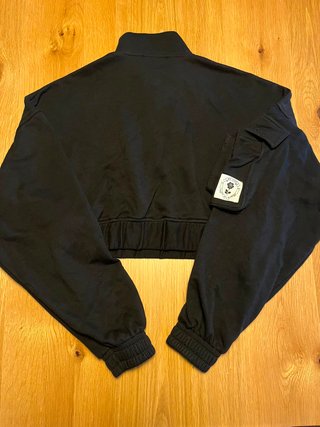Sudadera corta negra mujer