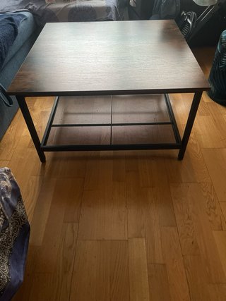 Mesa de centro pequeña madera 80x80 cm