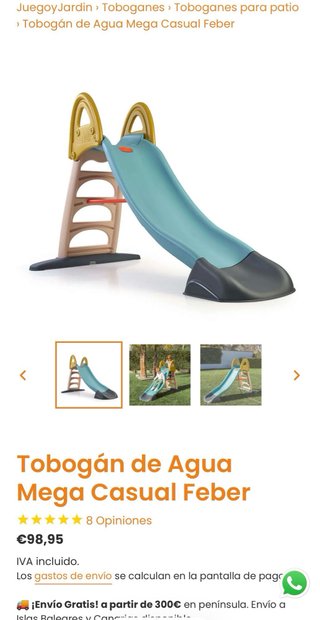 Tobogán infantil Feber azul y naranja