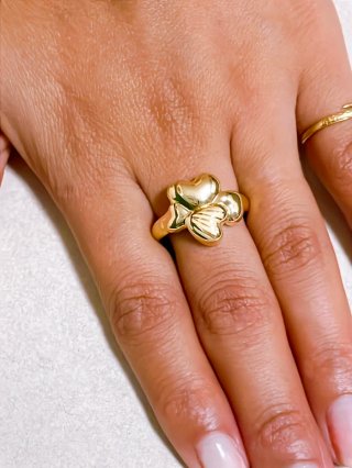 Anello cuori in oro giallo 18kt 750