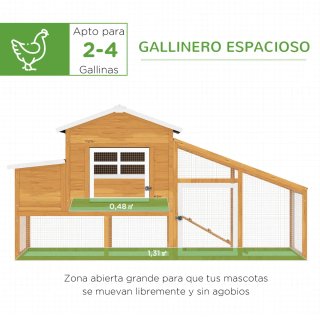 Gallinero Madera Exterior Jaula 2-4 Gallinas