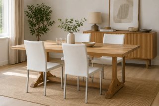 Juego de 4 sillas de comedor blancas