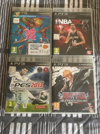 Lote 4 Juegos PS3: NBA 2K17, PES 2013, Bleach, Lon