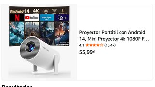Proyector Portátil con Android 14, Mini Proyector