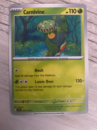 Carta Pokémon Carnivine HP 110
