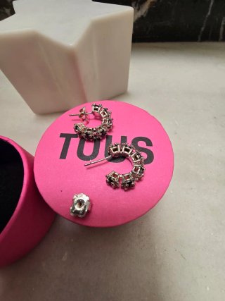 Pendientes Tous Aro Onix y Plata