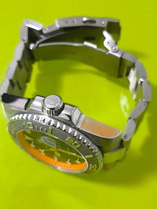 Reloj Addiesdive Diver 200 M Acero y Naranja