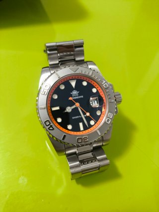 Reloj Addiesdive Diver 200 M Acero y Naranja