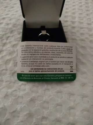 Anillo de compromiso oro Talla 5 cm diámetro