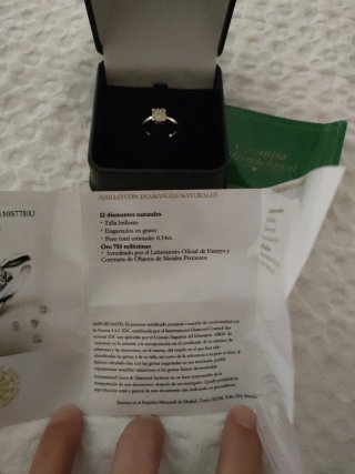 Anillo de compromiso oro Talla 5 cm diámetro