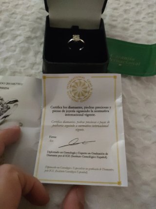 Anillo de compromiso oro Talla 5 cm diámetro
