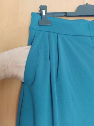Pantalón vestir ancho verde azulado Talla L