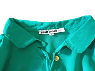 PAOLO TONALI Chemisier Seta Verde Smeraldo L